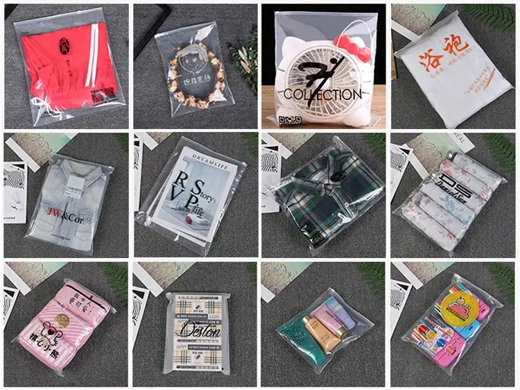 Bolsas de embalaje de ropa personalizadas con cierre de cremallera, impresión a color, CPE, PE, EVA, LDPE, HDPE, PVC, plástico claro, mate, escarchado