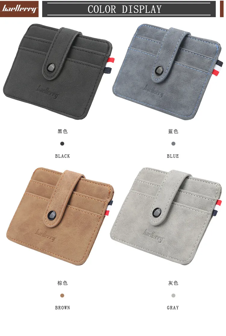 Cartera de cuero PU vintage, soporte para pasaporte, tarjetero, monedero de lujo para hombre