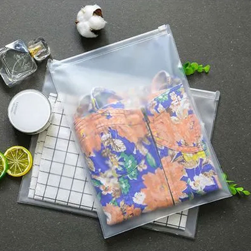 Bolsa de embalaje con cremallera para camisetas de plástico transparente reciclable con cierre tipo slider