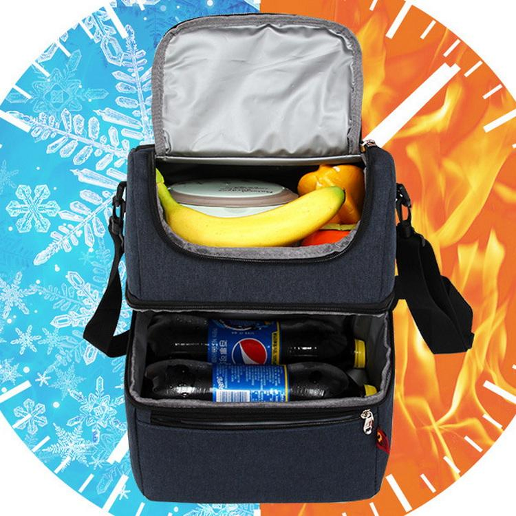 Bolsa térmica de picnic con aislamiento de doble capa, a prueba de fugas, con correa para el hombro