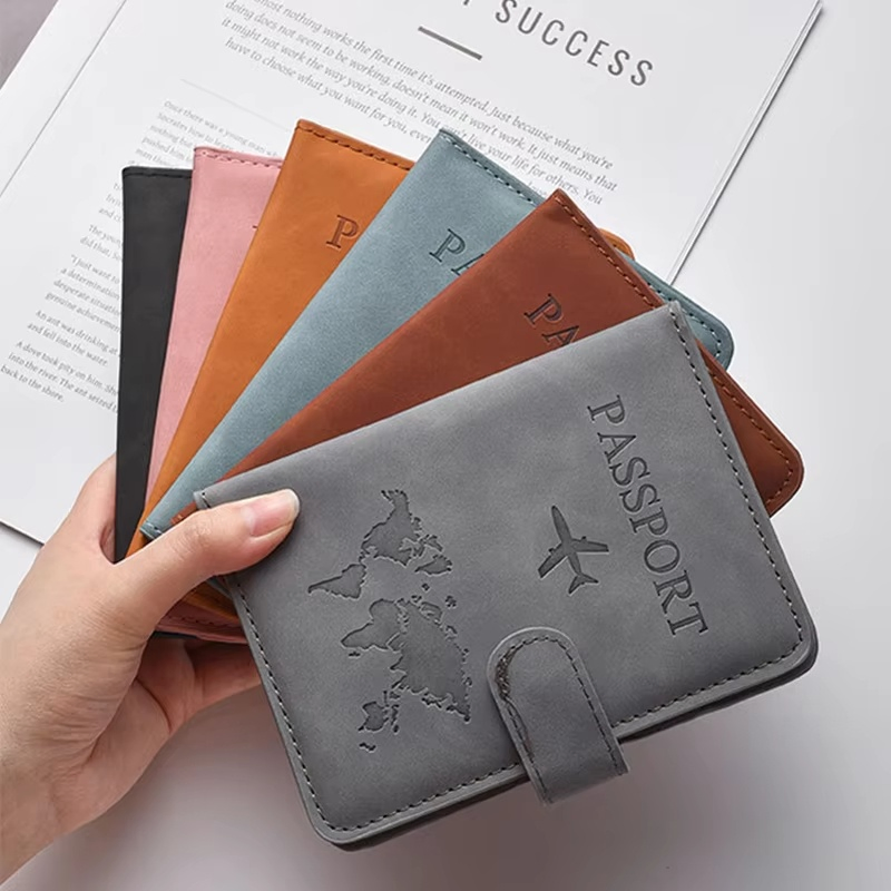 Billetera de viaje lista para enviar, soporte para pasaporte de PU