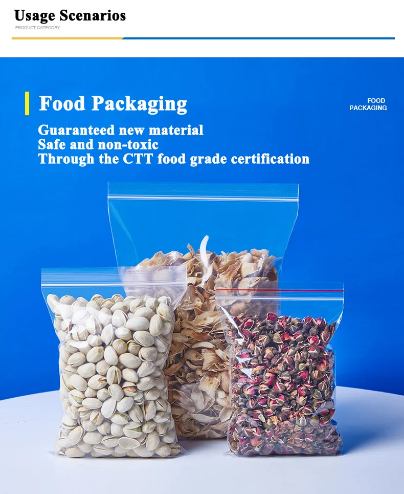Bolsa de cierre hermético mate translúcido clara, bolsa de plástico LDPE HDPE CPE EVA PE PVC, empaquetado de prendas de vestir, tabletas, dispensación de medicamentos, empaquetado de alimentos