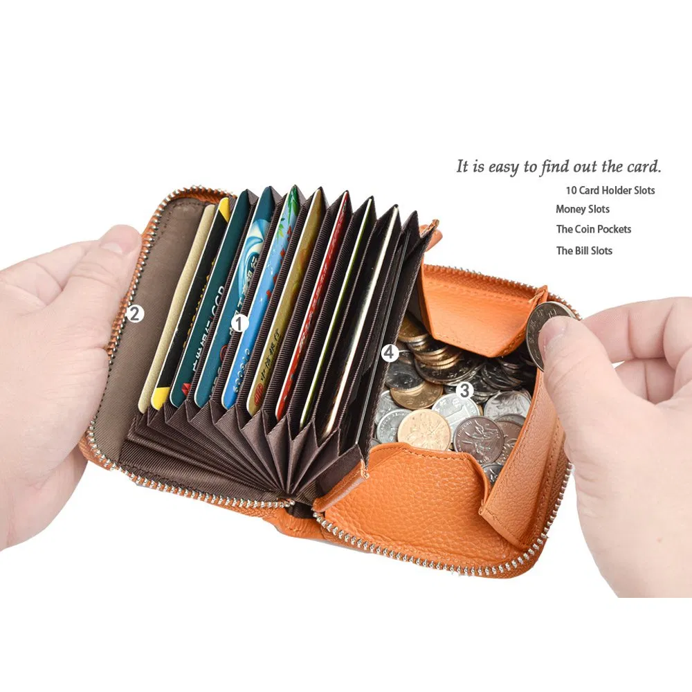 Billetera de cuero delgada y minimalista para hombres y mujeres, soporte para tarjetas, bolso para tarjetas de crédito, billetera de identificación, pasaporte y monedas