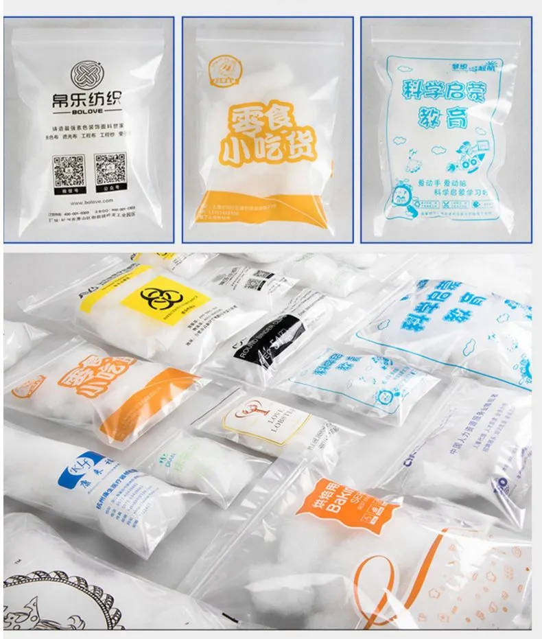 Bolsa de cierre hermético mate translúcido clara, bolsa de plástico LDPE HDPE CPE EVA PE PVC, empaquetado de prendas de vestir, tabletas, dispensación de medicamentos, empaquetado de alimentos