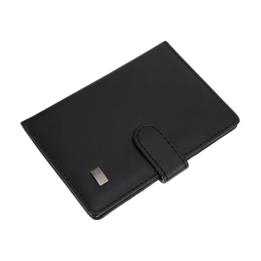 Cartera de pasaporte de cuero PU personalizada para hombres, funda de pasaporte para viajes