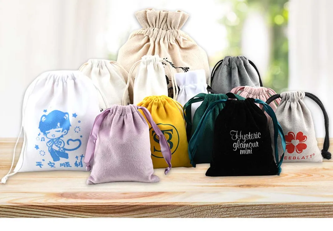 Fabricantes de zapatos de calcetines de algodón con cordón, bolsa de lino de algodón con cordón, bolsa de algodón para regalo, bolsa de lienzo con cordón