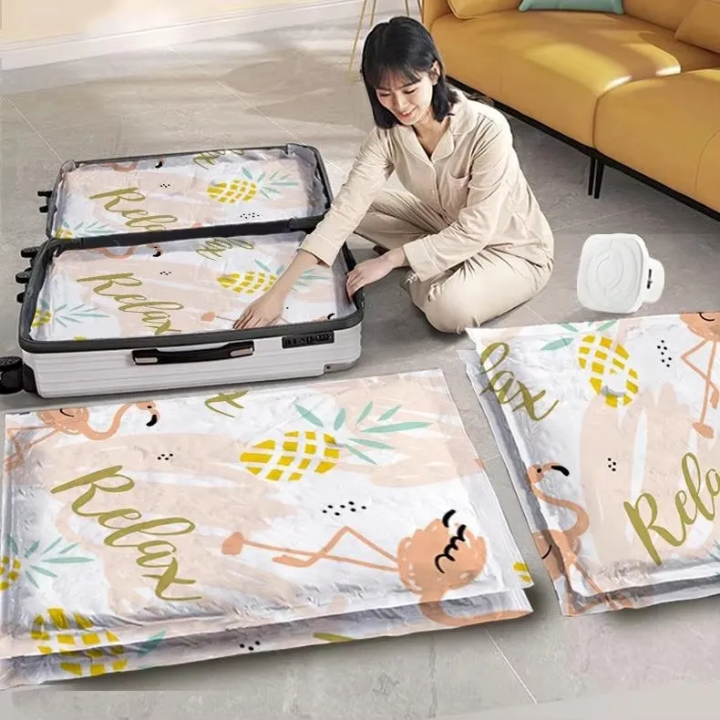 Bolsas de Plástico al Vacío para Ropa, Bolsas de Almacenamiento al Vacío con Bomba, Bolsa de Empaque para Almacenamiento al Vacío