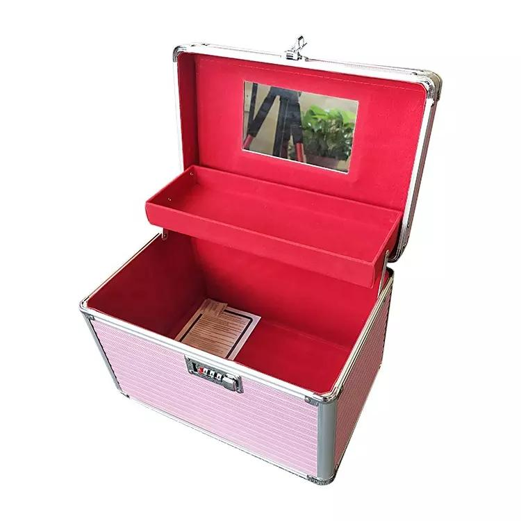 Caja de maquillaje de buena calidad y precio barato de China, estuche profesional de cosméticos