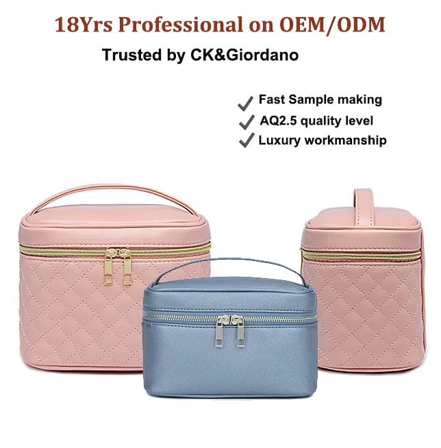 19 Años Moda Cuero Almacenamiento Joyería Reloj Tocador Olor Prueba Dura EVA Train Bolsa Casos Herramienta Maquillaje Lápiz Belleza Teléfono Cosmético Carro Maquillaje Llevar Caso