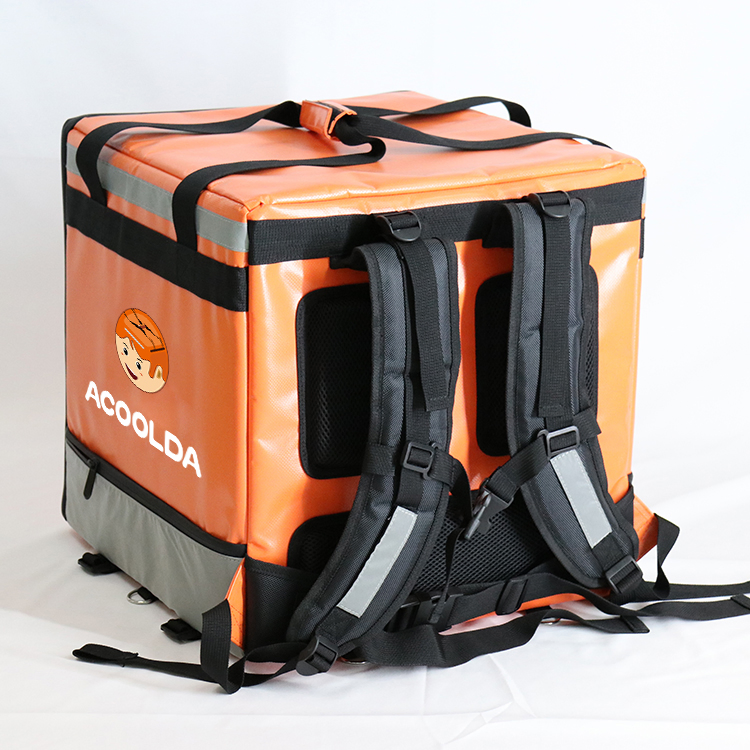 Venta al por mayor de fábrica 500d bolsa de entrega térmica reutilizable para motocicleta, impermeable, aislada, caliente, para comida, scooter, pizza