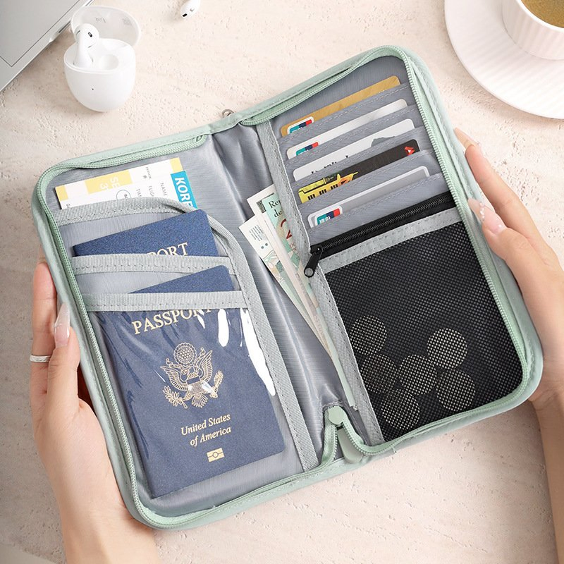 Billetera antirrobo de RFID personalizada, organizador de boletos de viaje, bolsa para pasaporte y tarjetas, impermeable
