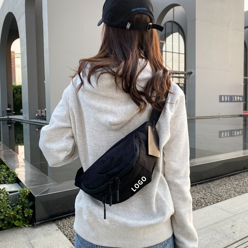 Bolso de cintura para hombres, bolsa de nylon personalizada, impermeable y a prueba de olores