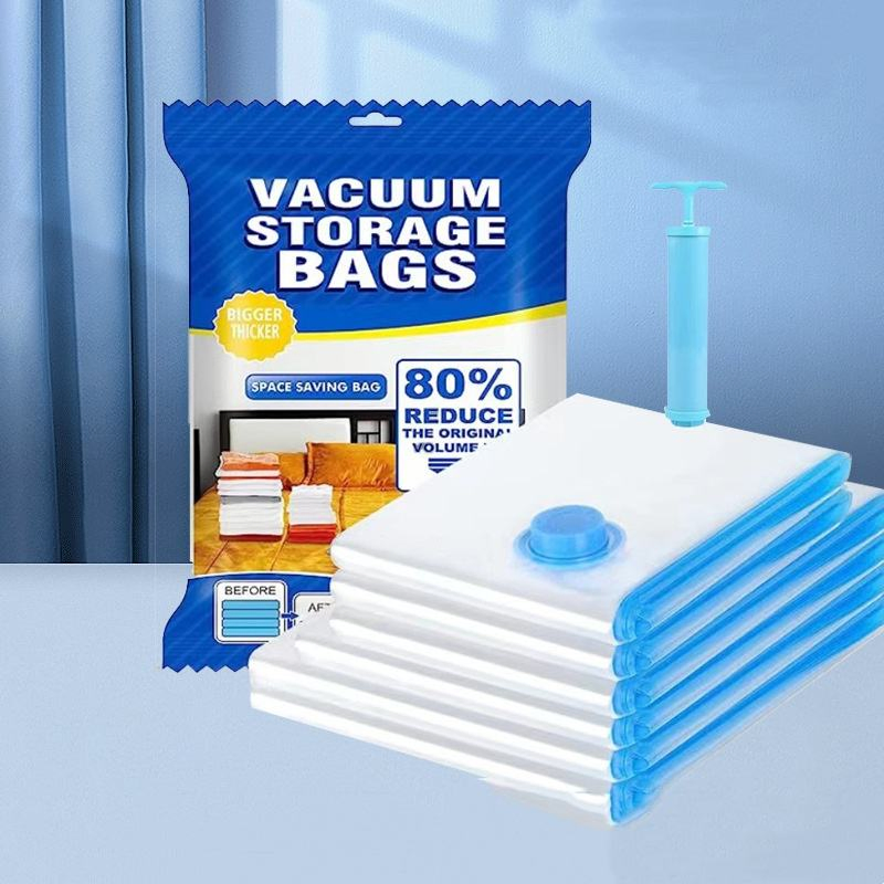 Bolsas de Plástico al Vacío para Ropa, Bolsas de Almacenamiento al Vacío con Bomba, Bolsa de Empaque para Almacenamiento al Vacío