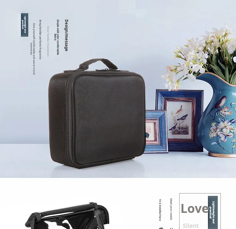 Bolsa de Maquillaje de Alta Calidad Estuche de Viaje para Organizador de Cosméticos con Compartimentos Estuche Cosmético Impermeable de Cuero