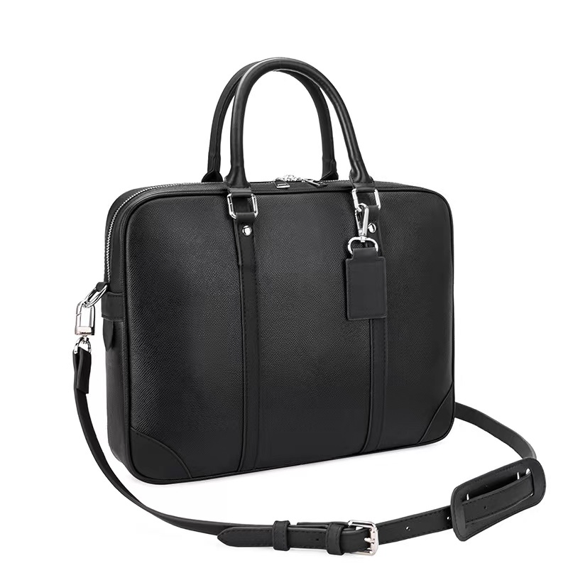 Bolso de hombro de cuero hecho a mano vintage, maletín para hombres