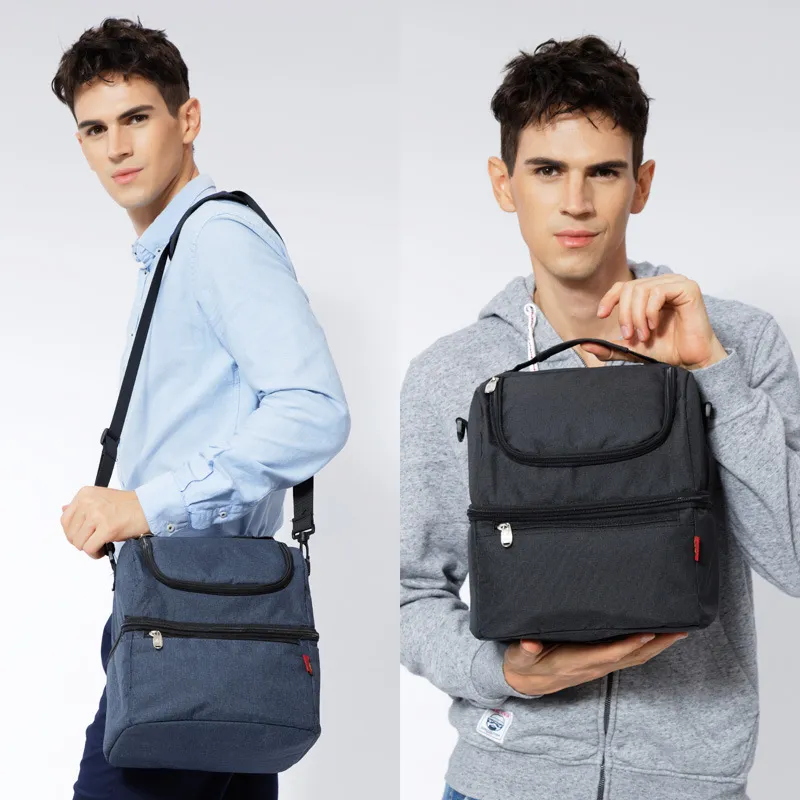 Bolsa térmica de picnic con aislamiento de doble capa, a prueba de fugas, con correa para el hombro