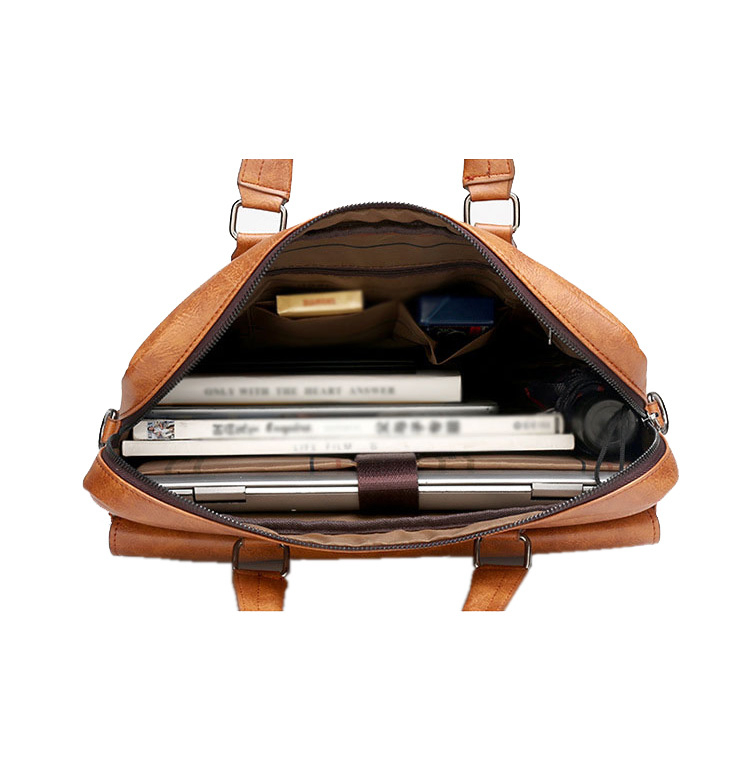 Bolso Tote de Cuero PU Personalizado Fuliya Impermeable de Negocios para Hombres, Maletín de Lujo para Laptop para el Trabajo