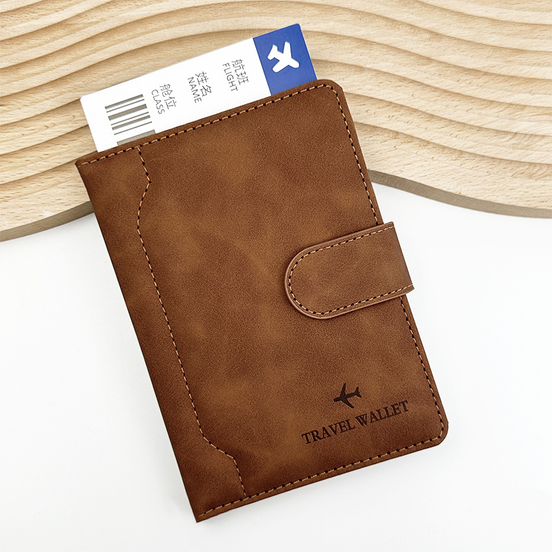 Cubierta de pasaporte personalizada al por mayor con logo, multifuncional, con bolsillos, de cuero PU, con bloqueo RFID, billetera de pasaporte para viajes