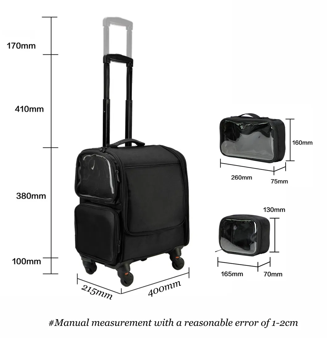 Maletín de Maquillaje Profesional para Viaje con Bolsa Cosmética