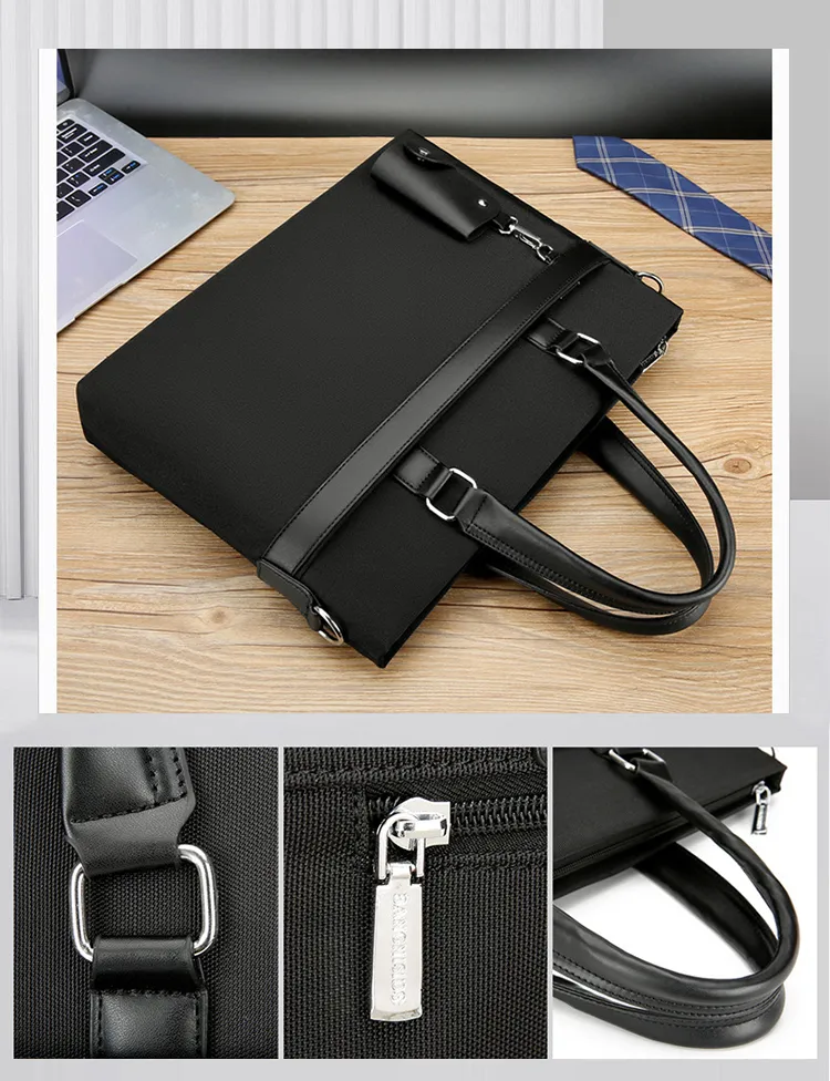 Bolsa de oficina de tela Oxford al por mayor, clásica, impermeable, maletines de negocios para hombres