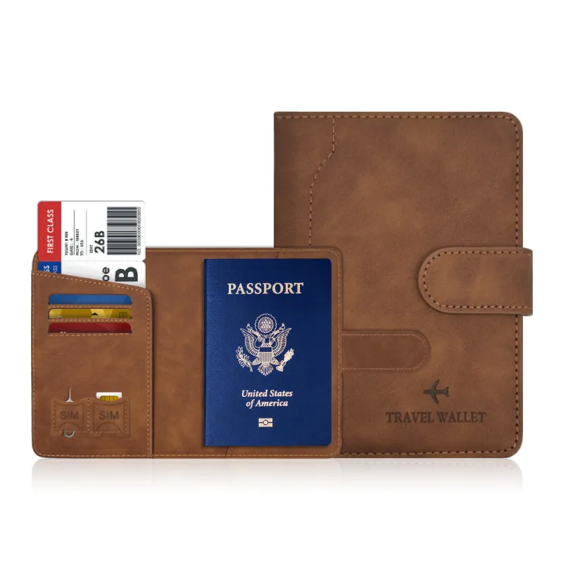 Funda de pasaporte de cuero