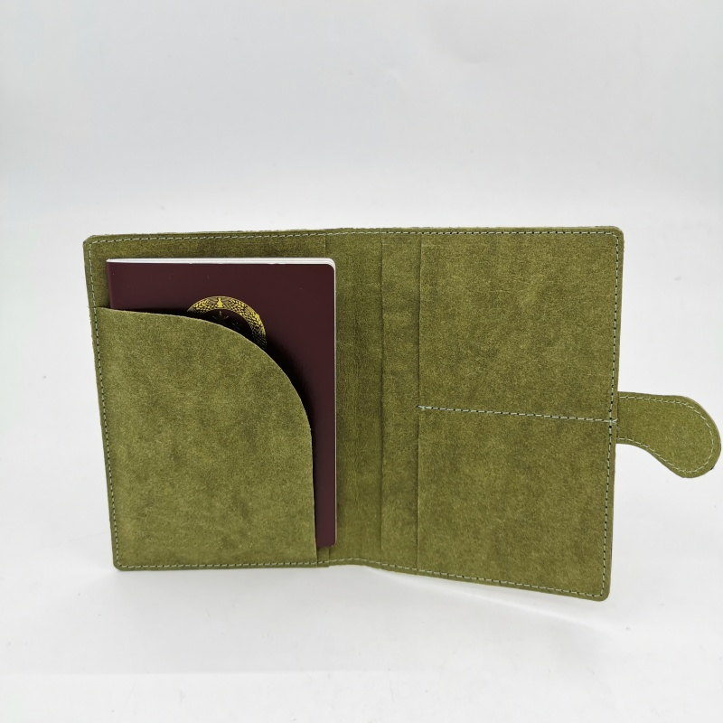 Soporte de pasaporte de papel kraft biodegradable y lavable, billetera para entradas de lujo