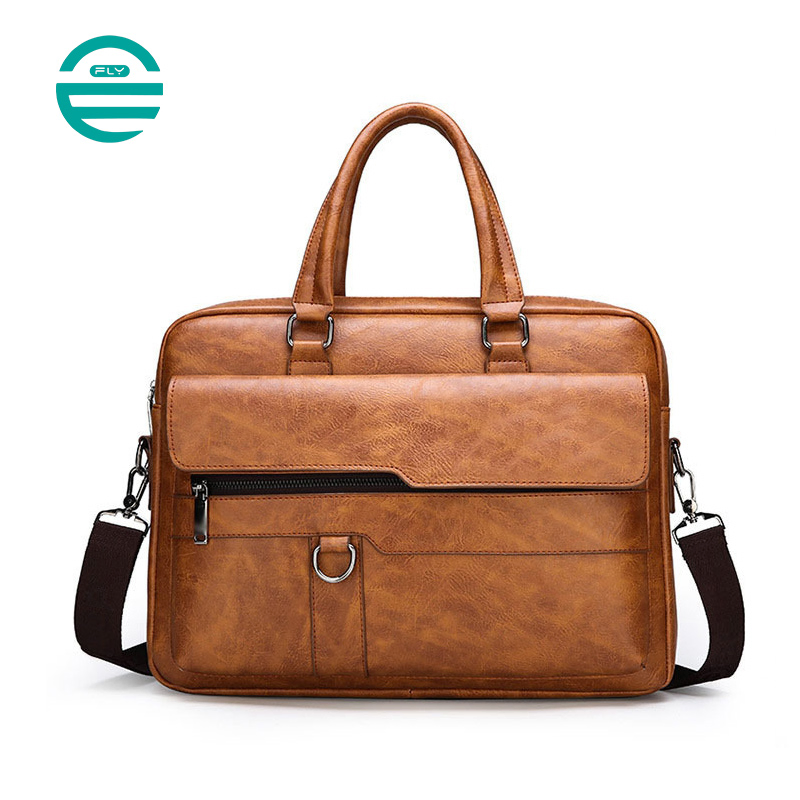 Bolso Tote de Cuero PU Personalizado Fuliya Impermeable de Negocios para Hombres, Maletín de Lujo para Laptop para el Trabajo
