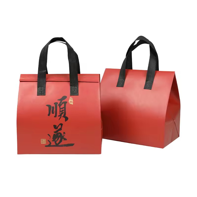 Bolsa térmica personalizada con logo, bolsa de enfriamiento de no tejido, bolsa de comida para llevar aislada, bolsa de entrega de almuerzo para mantener caliente