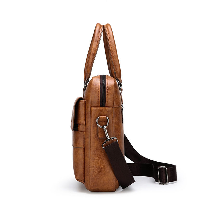 Bolso Tote de Cuero PU Personalizado Fuliya Impermeable de Negocios para Hombres, Maletín de Lujo para Laptop para el Trabajo