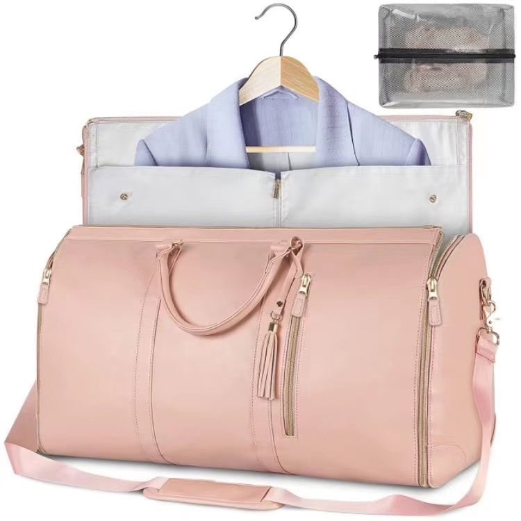 Bolsas de viaje de lona impermeable de PU personalizadas con pouch para zapatos, maletas colgantes para viajes