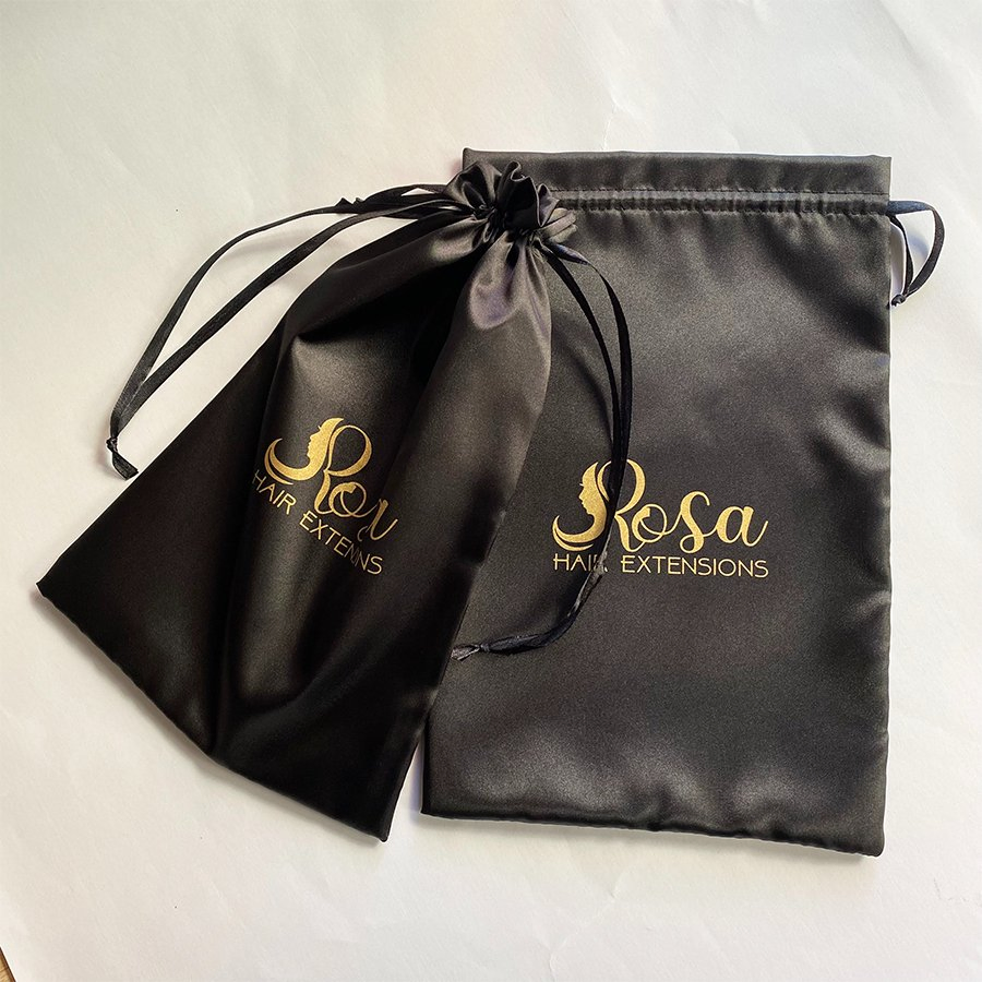 Bolsa de almacenamiento de regalo personalizada de lujo de satén de seda para pelucas, bolsos, zapatos, sombreros, con cordón para gorras de béisbol
