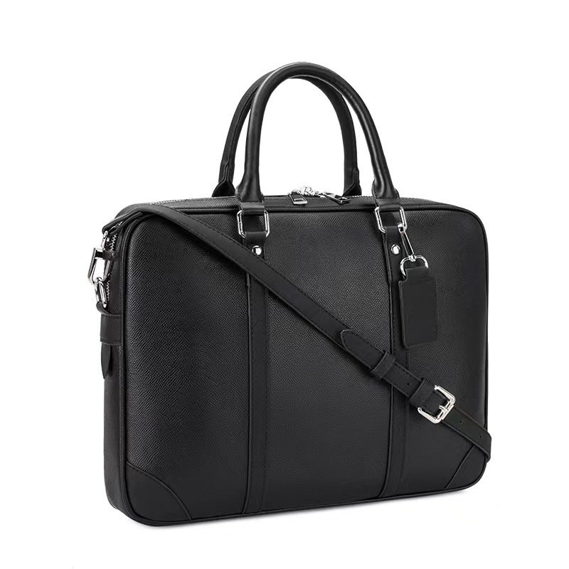 Bolso de hombro de cuero hecho a mano vintage, maletín para hombres