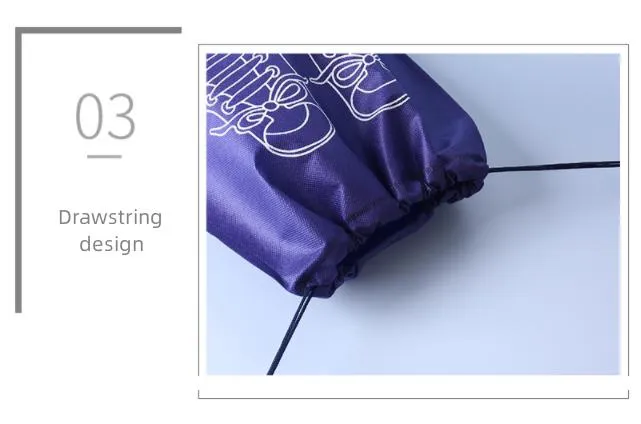 Bolsa de almacenamiento y polvo para zapatos de drawstring no tejido azul en stock