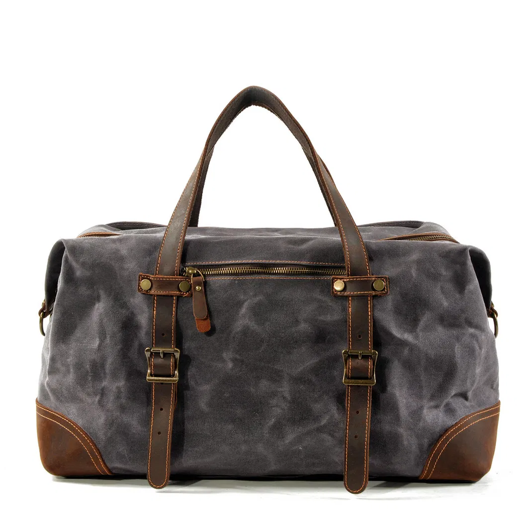 Bolsas de viaje de lona de cera de gran capacidad para hombre