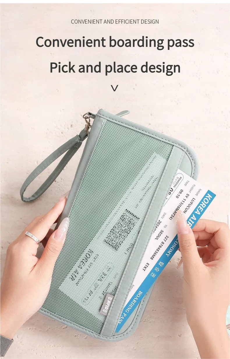 Billetera antirrobo de RFID personalizada, organizador de boletos de viaje, bolsa para pasaporte y tarjetas, impermeable