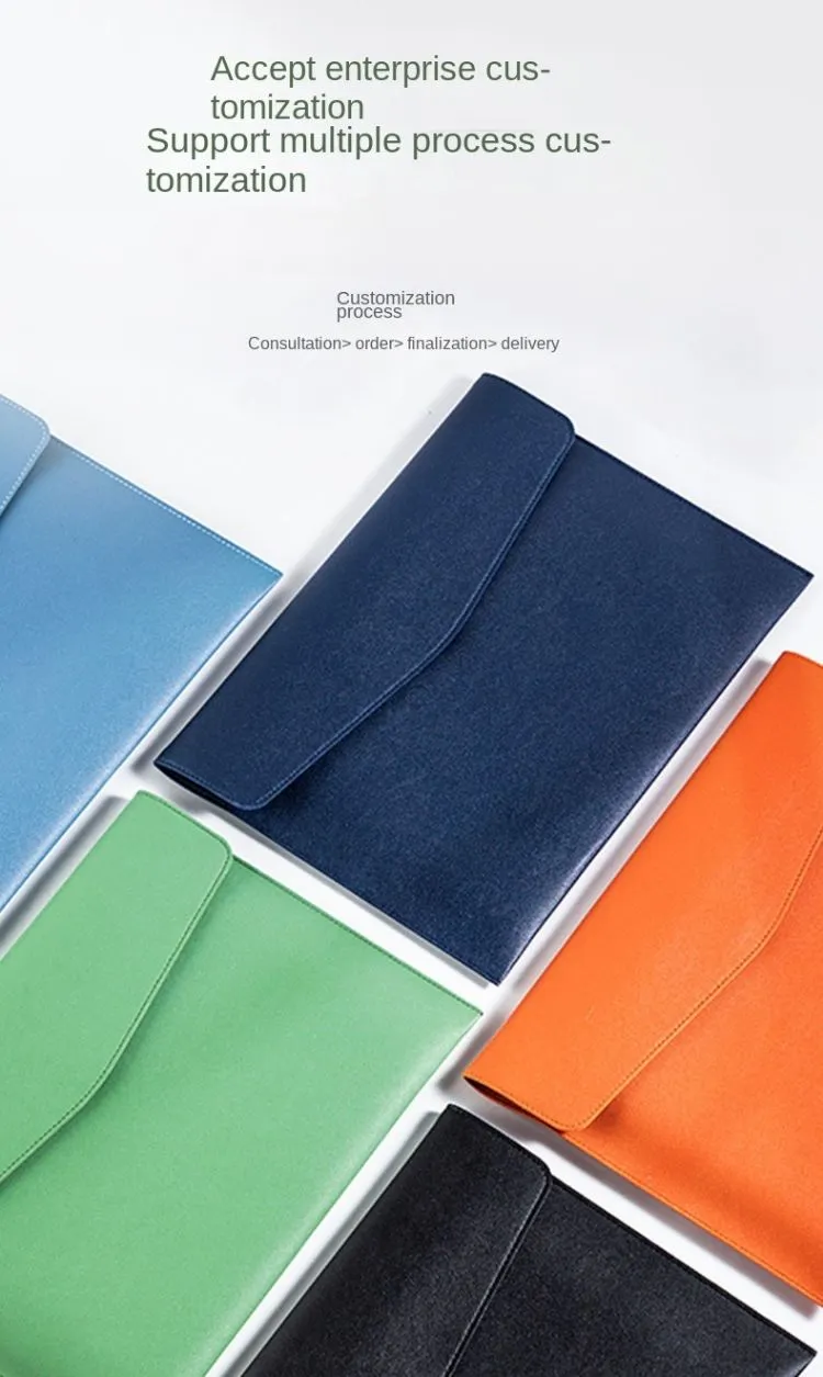 Carpeta de Negocios de Cuero PU Personalizada con Logo Corporativo A4