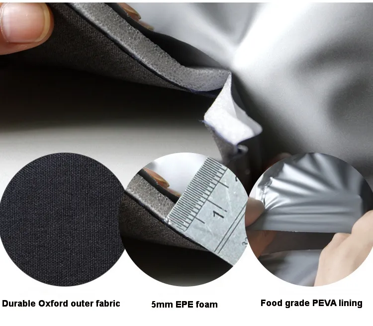 Bolsa térmica de picnic con aislamiento de doble capa, a prueba de fugas, con correa para el hombro