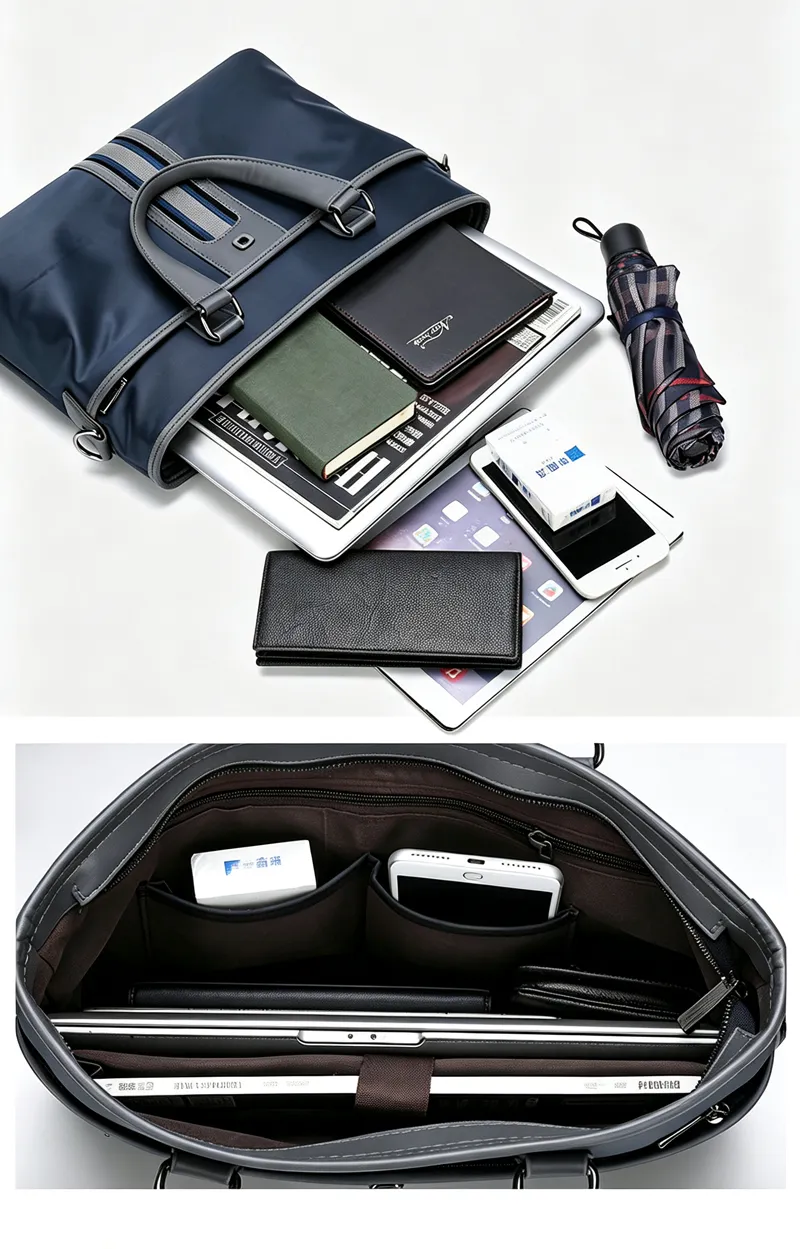 Bolso de mano personalizado para hombres, maletín impermeable de oxford, bolso de mensajero de negocios, portador de cuadernos, maletín para laptop
