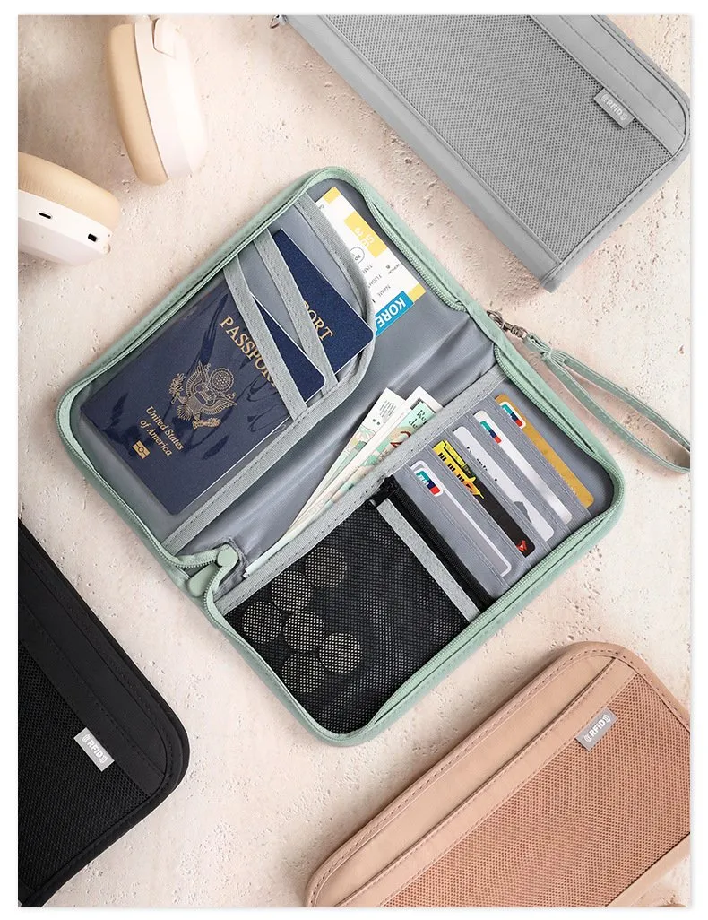 Billetera antirrobo de RFID personalizada, organizador de boletos de viaje, bolsa para pasaporte y tarjetas, impermeable