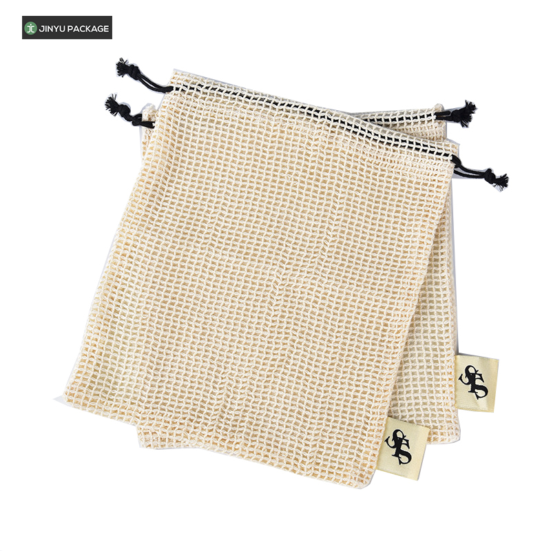 Bolsas de embalaje de malla de algodón crema personalizadas 100% para zapatos y ropa