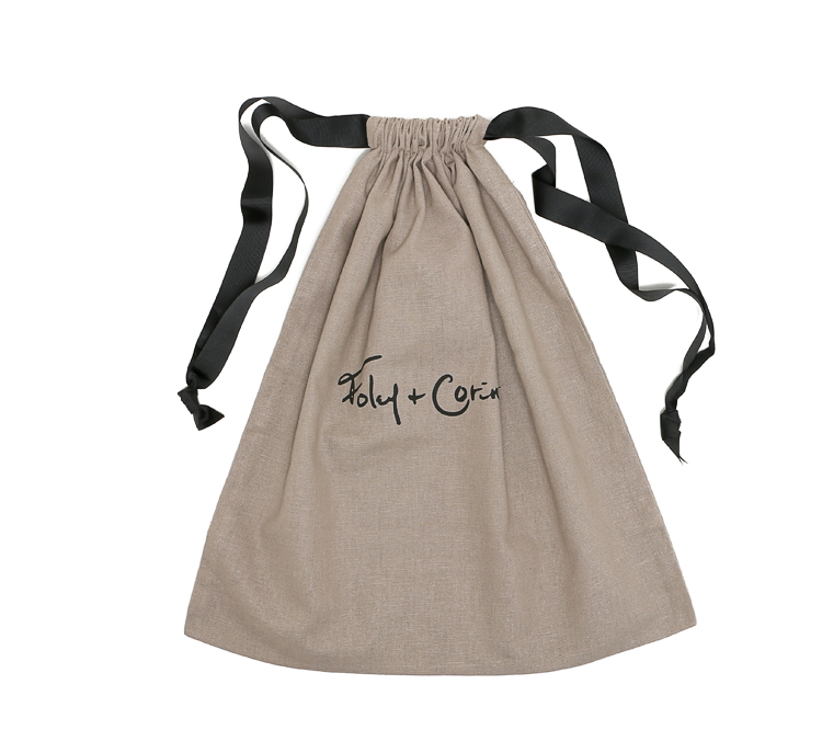 Bolsa de lavandería de lino personalizada con cordón para zapatos promocional