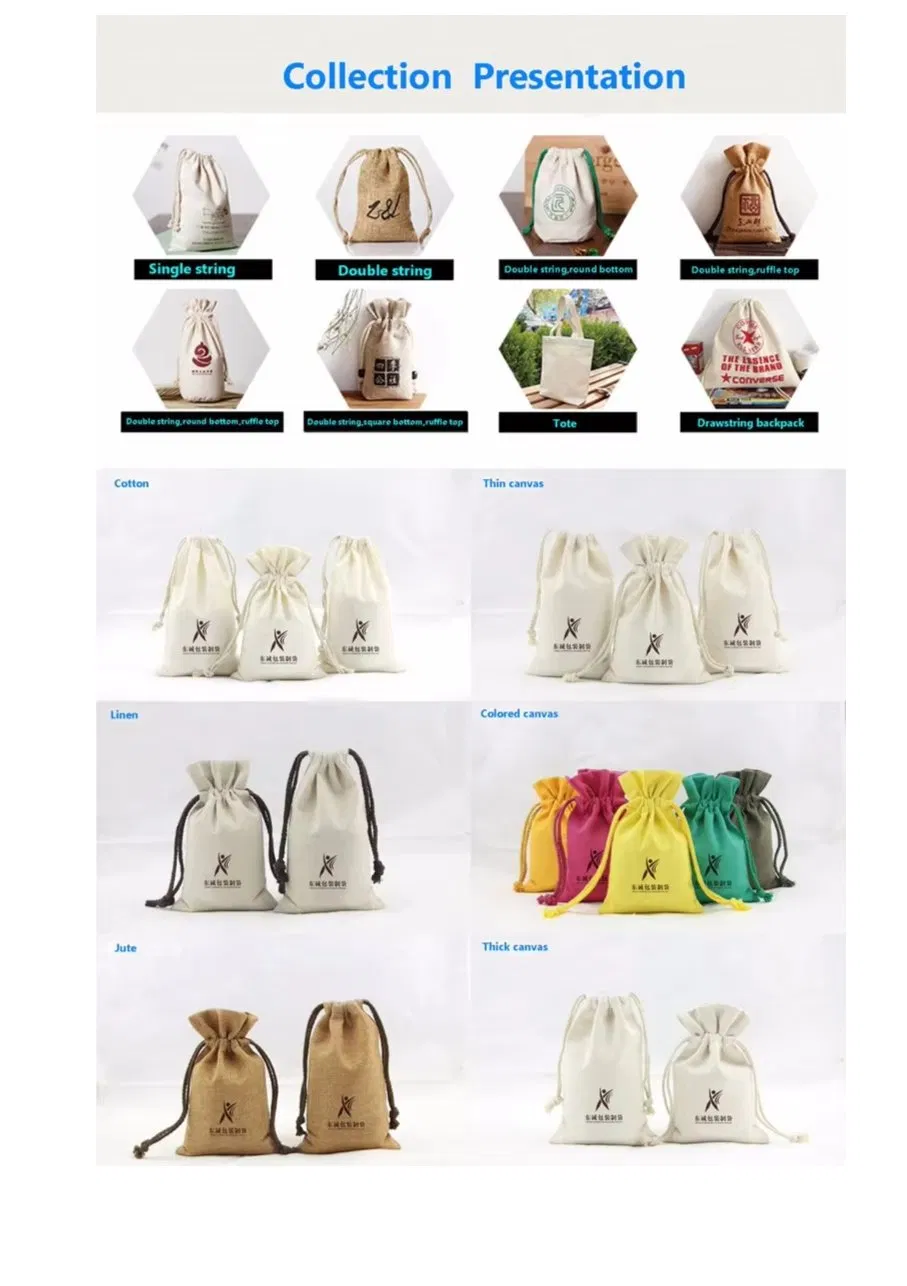 Bolsa de joyería personalizada con cordón