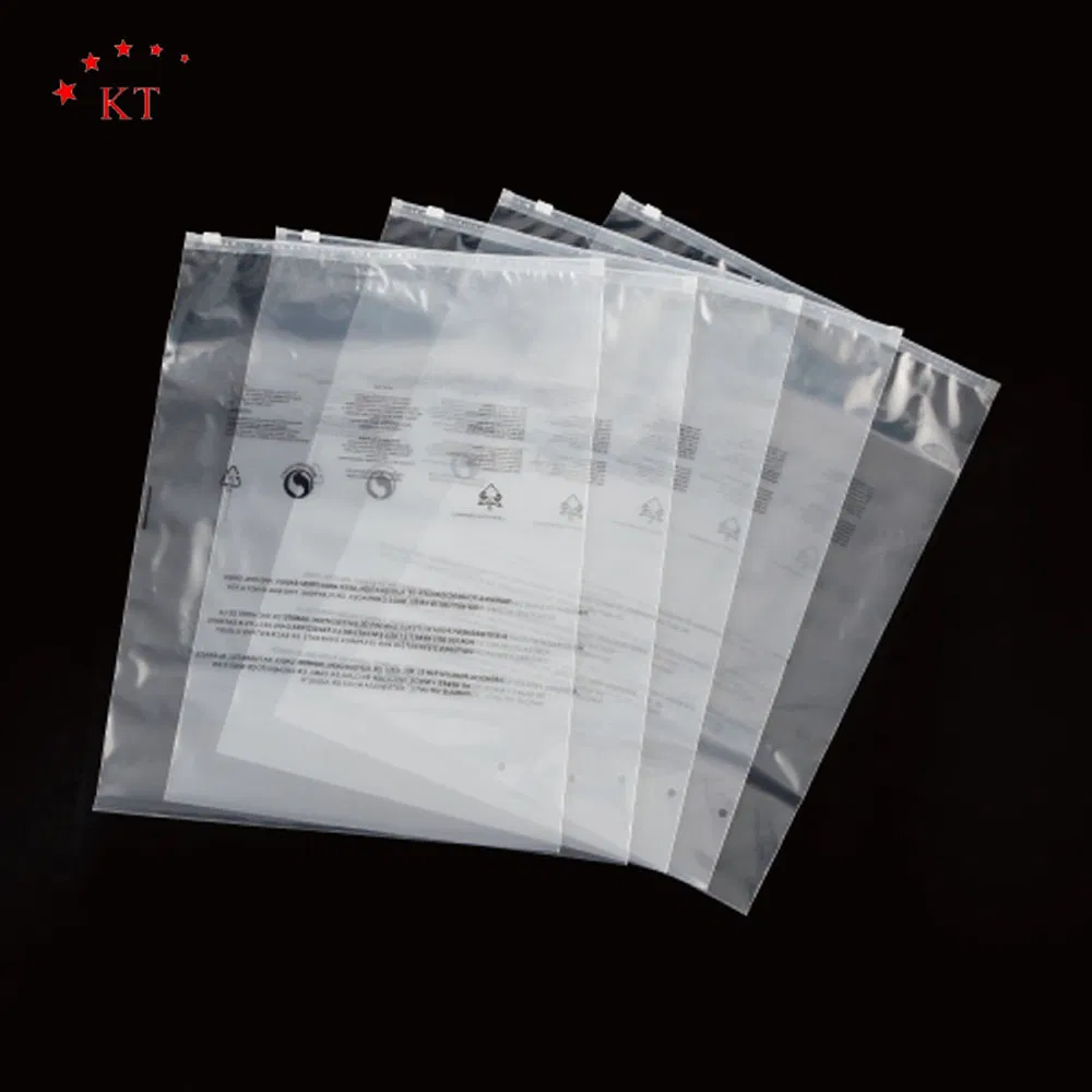 Bolsas de embalaje de plástico con cremallera para calcetines mate negro de PE/CPE para ropa