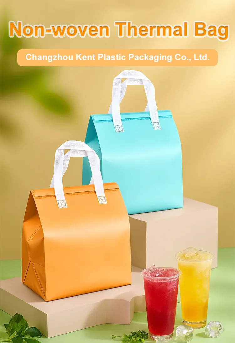 Bolsa térmica desechable con logo personalizado, impermeable, de aluminio, bolsa de no tejido, bolsa térmica aislante
