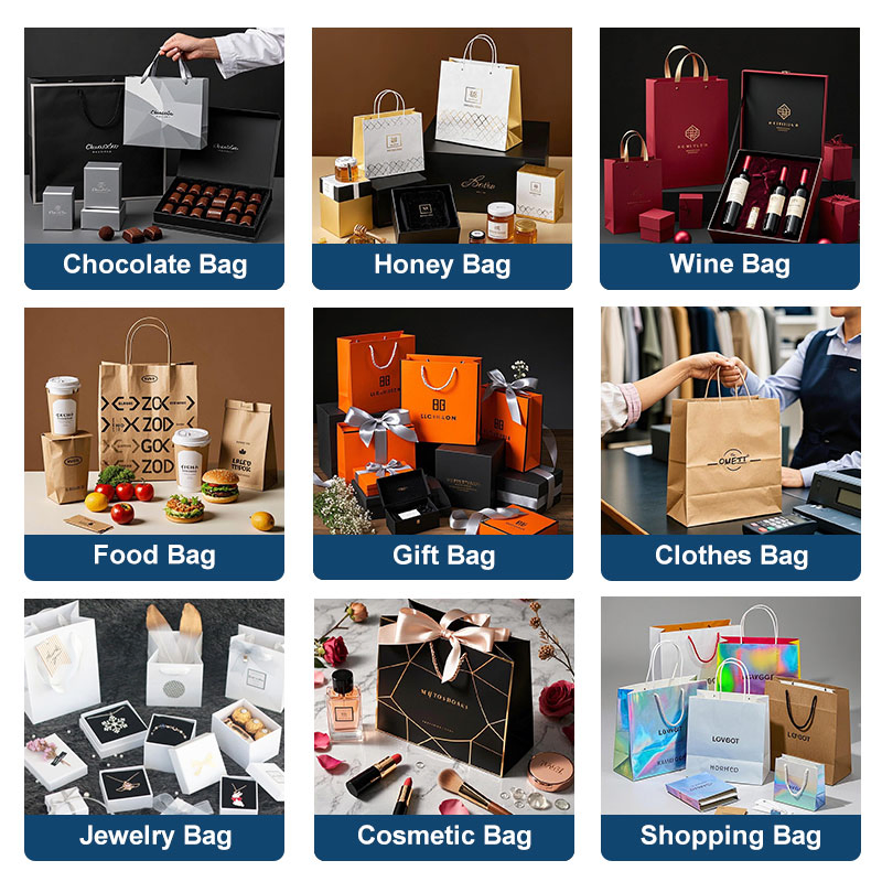 Bolsas de compras blancas reutilizables y ecológicas al por mayor, embalaje de papel de lujo personalizado con impresión de logo para joyería, ropa y regalos