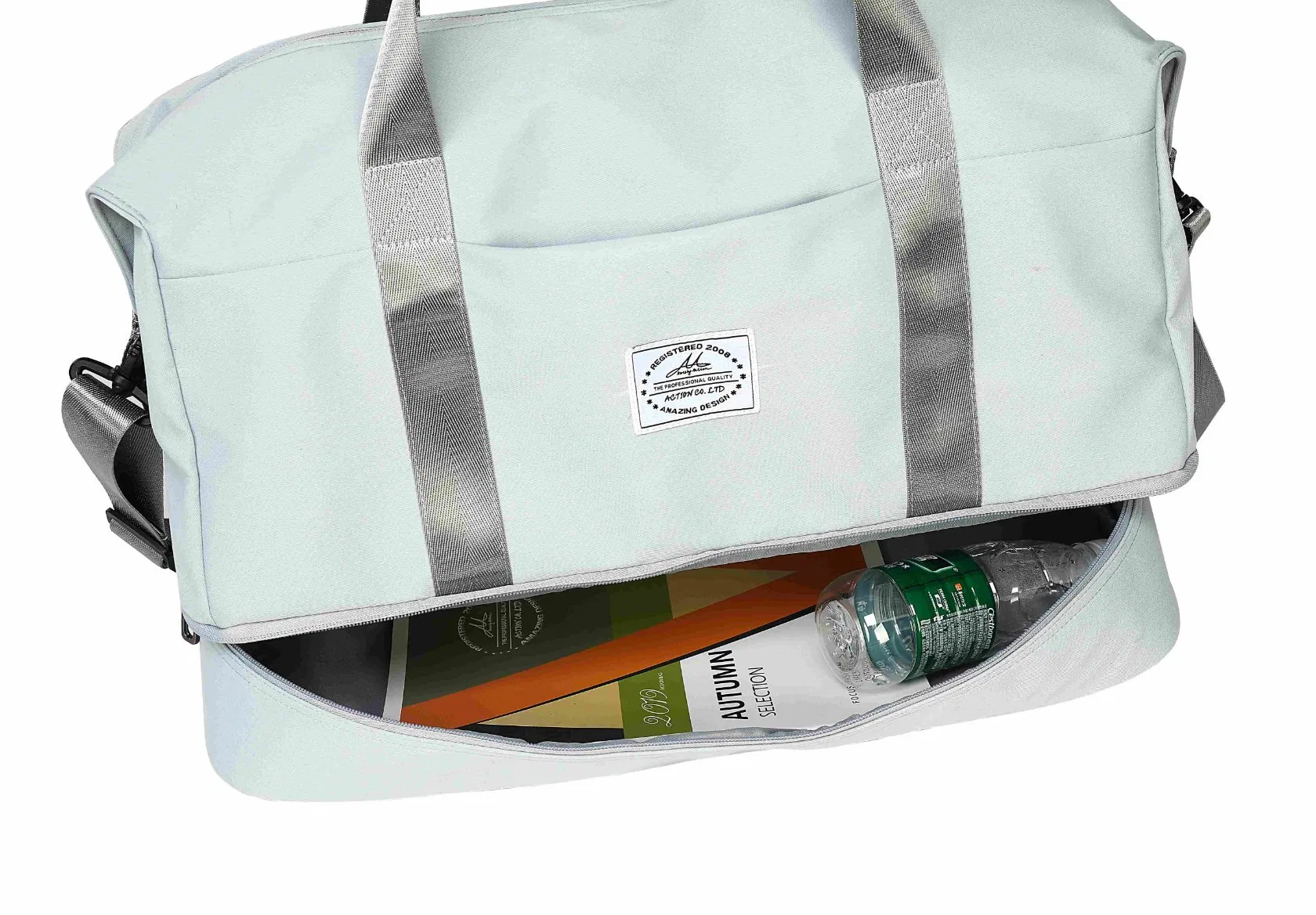Bolsa de viaje impermeable de gran capacidad, almacenamiento, bandolera, de mano, de doble compartimento