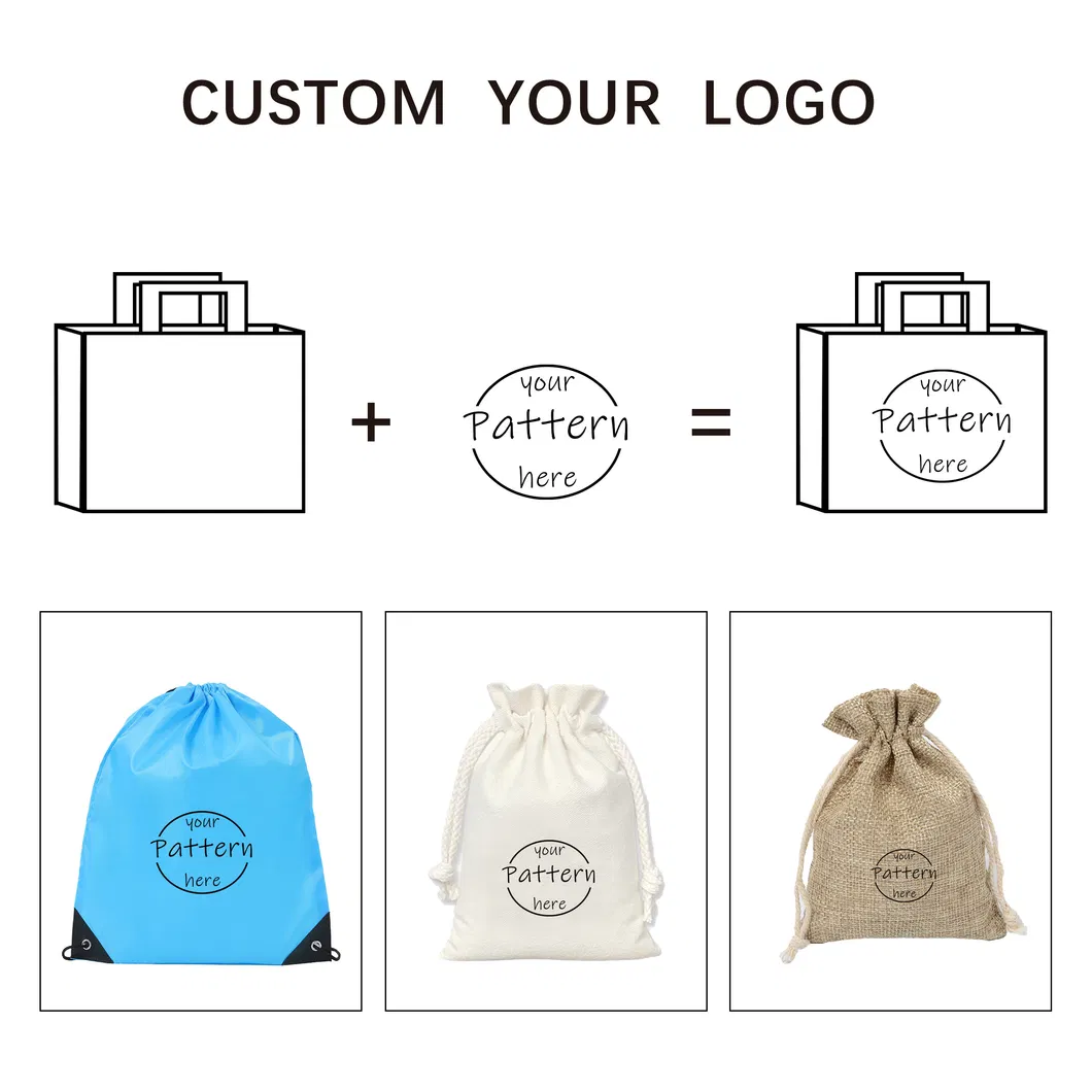 Bolsas de regalo navideñas elegantes con logotipo personalizado, diseño práctico y de moda con cordón de Oxford, perfectas para las compras navideñas