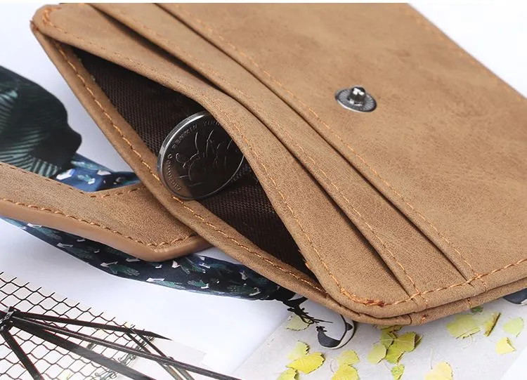 Cartera de cuero PU vintage, soporte para pasaporte, tarjetero, monedero de lujo para hombre