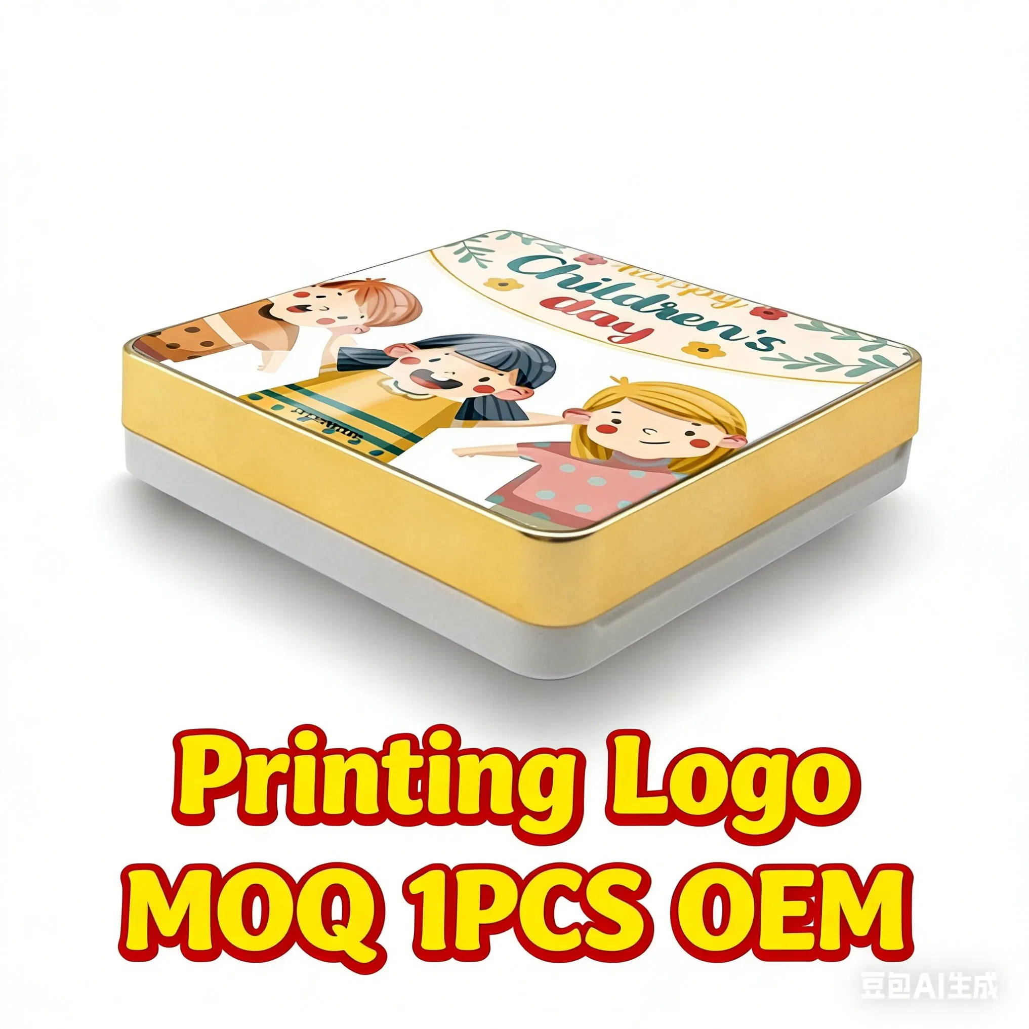 Funda de maquillaje cuadrada de plástico con almohadilla de aire, impresión UV, logo OEM disponible