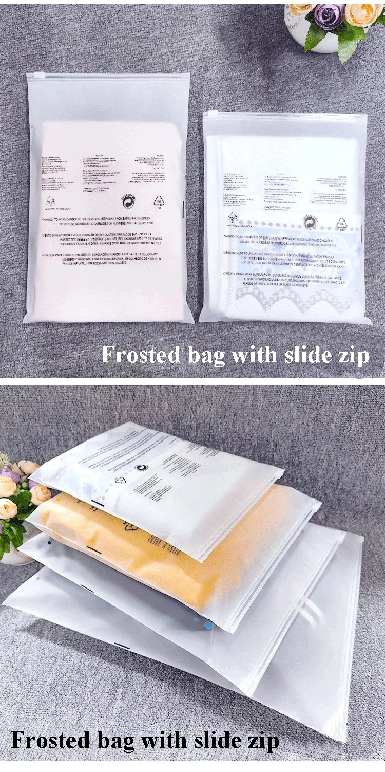 Bolsa de plástico PE mate personalizada para ropa interior